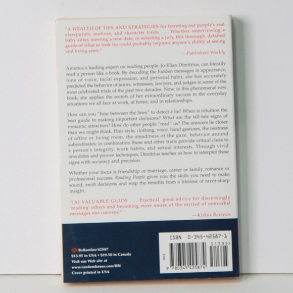 Reading People Hardcover by Jo-Ellan Dimitrius PHD & Mark Mazzarella Self-Help - Picture 2 of 5